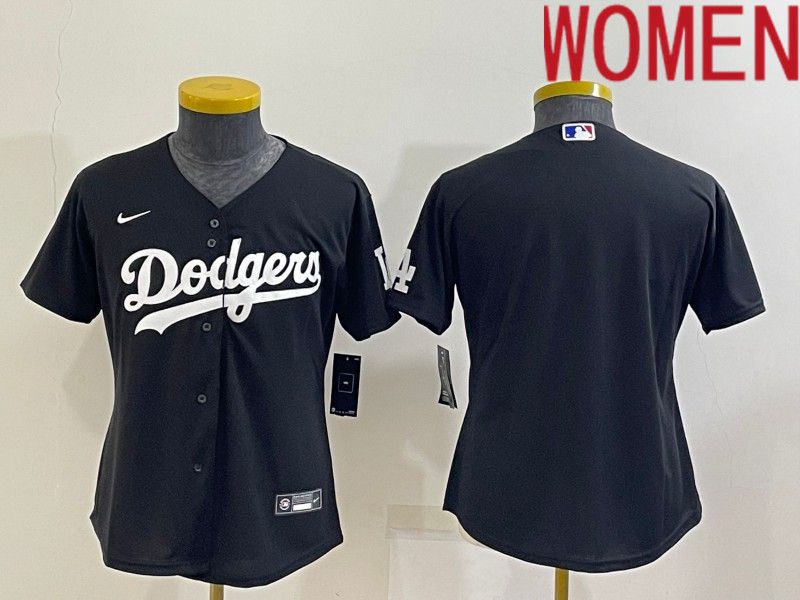 Women Los Angeles Dodgers Blank Black Nike 2022 MLB Jersey->los angeles dodgers->MLB Jersey